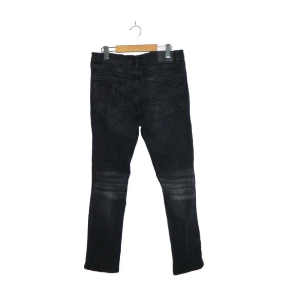 2 for/$25 AERO Men's Distressed Slim Black Denim Jeans Areopostale Size 34 x 30 - Picture 7 of 12